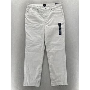J.Crew Stovepipe Jeans Women's 32 White‎ Signature Stretch Denim Mid Rise Slim